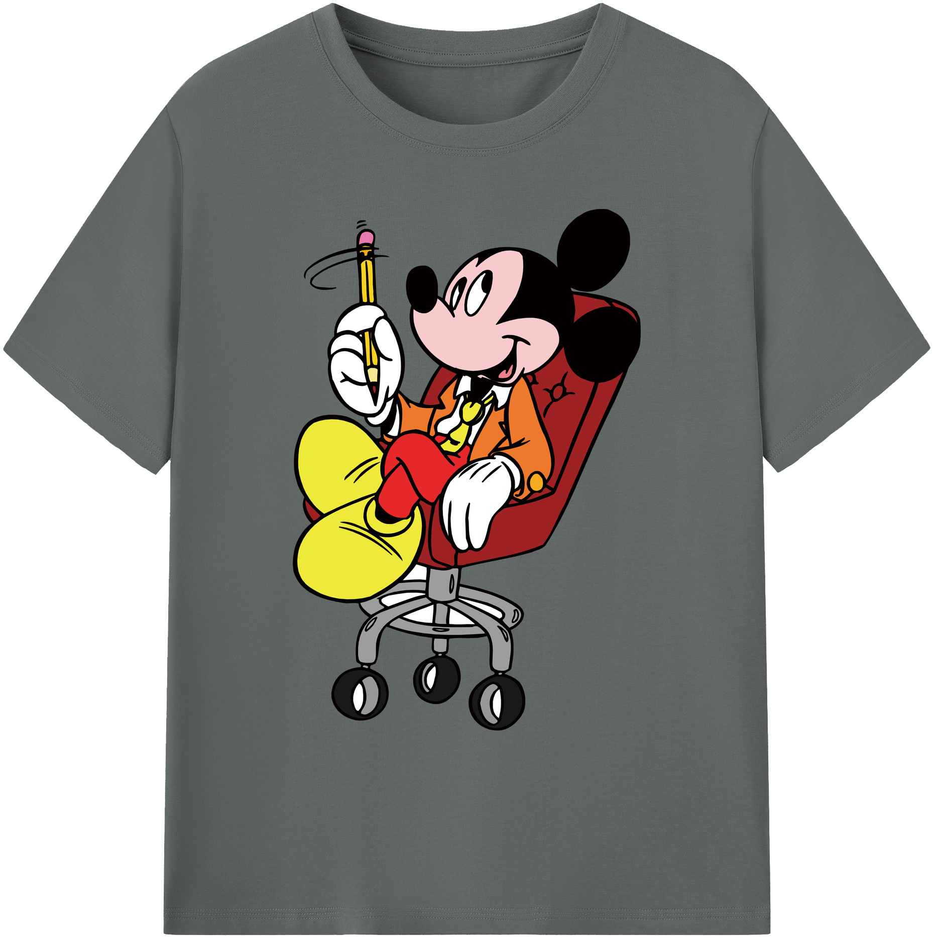 ミッキーマウス Mickey Mouse 綿100％ メンズ半袖Tシャツ｜肌触りやわらか＆通気性